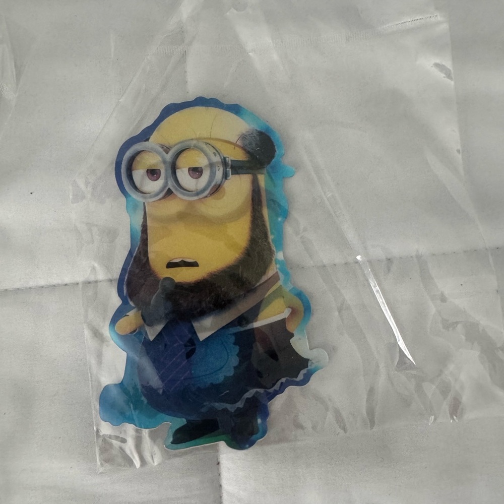 Minion Sticker with Blue and Yellow Design